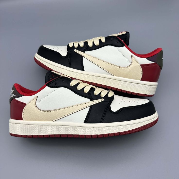 Nike Air Jordan Travis Scott Low Black/Red for unisex Top Leather Quality First Copy Shoe - Image 2