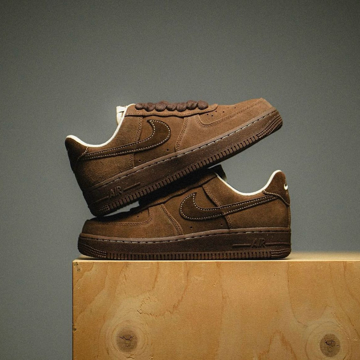 Nike Airforce 1 Cacao Wow low Top Leather Quality Brown First Copy Shoes - Image 3