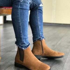 Chelsea Boots Suede Leather For Men Shoes